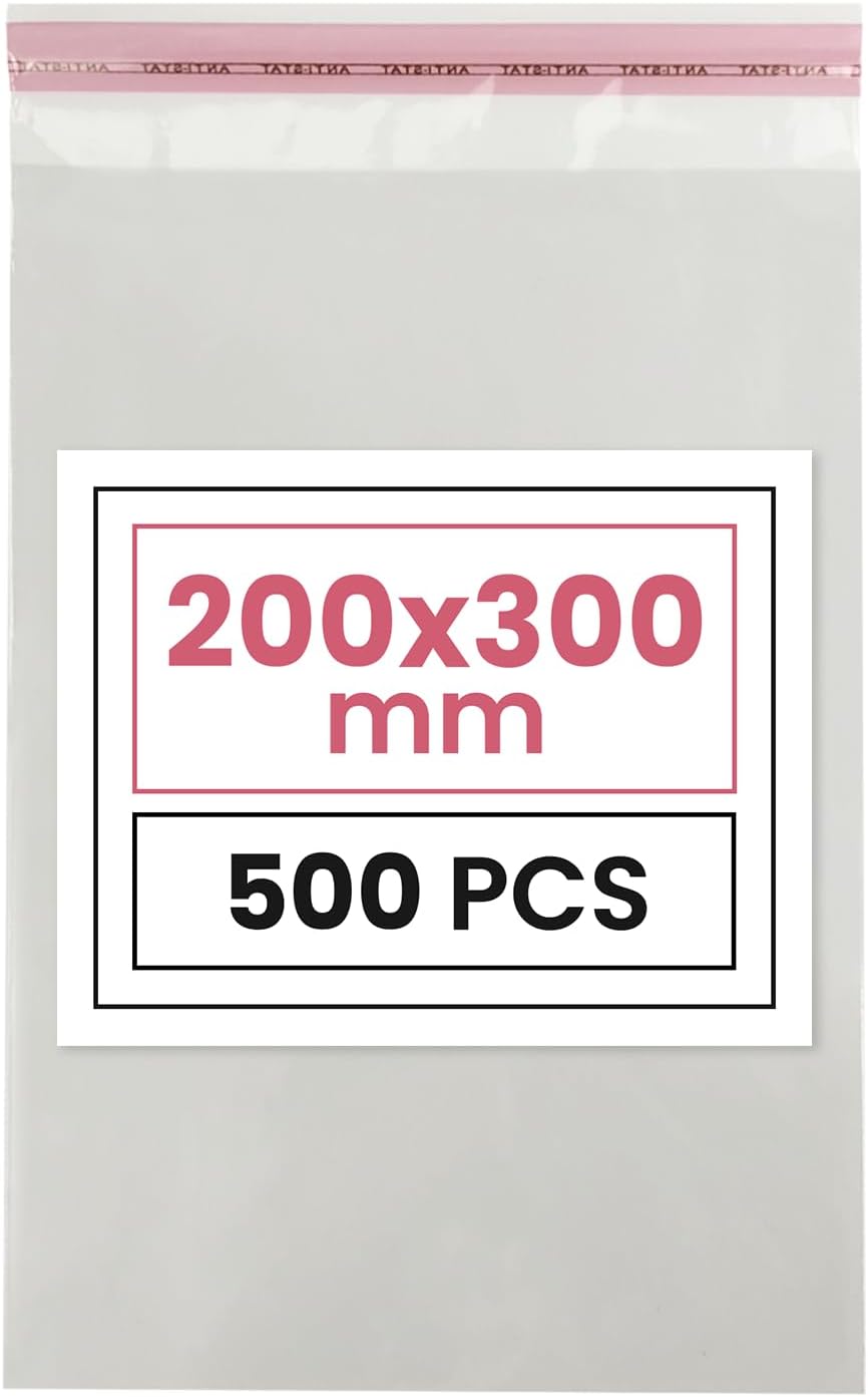 Netuno 500 Flachbeutel Hochglanz 20x30 cm mit Klappe 3cm Peel & Seal PP Tütchen selbstklebend Plasti