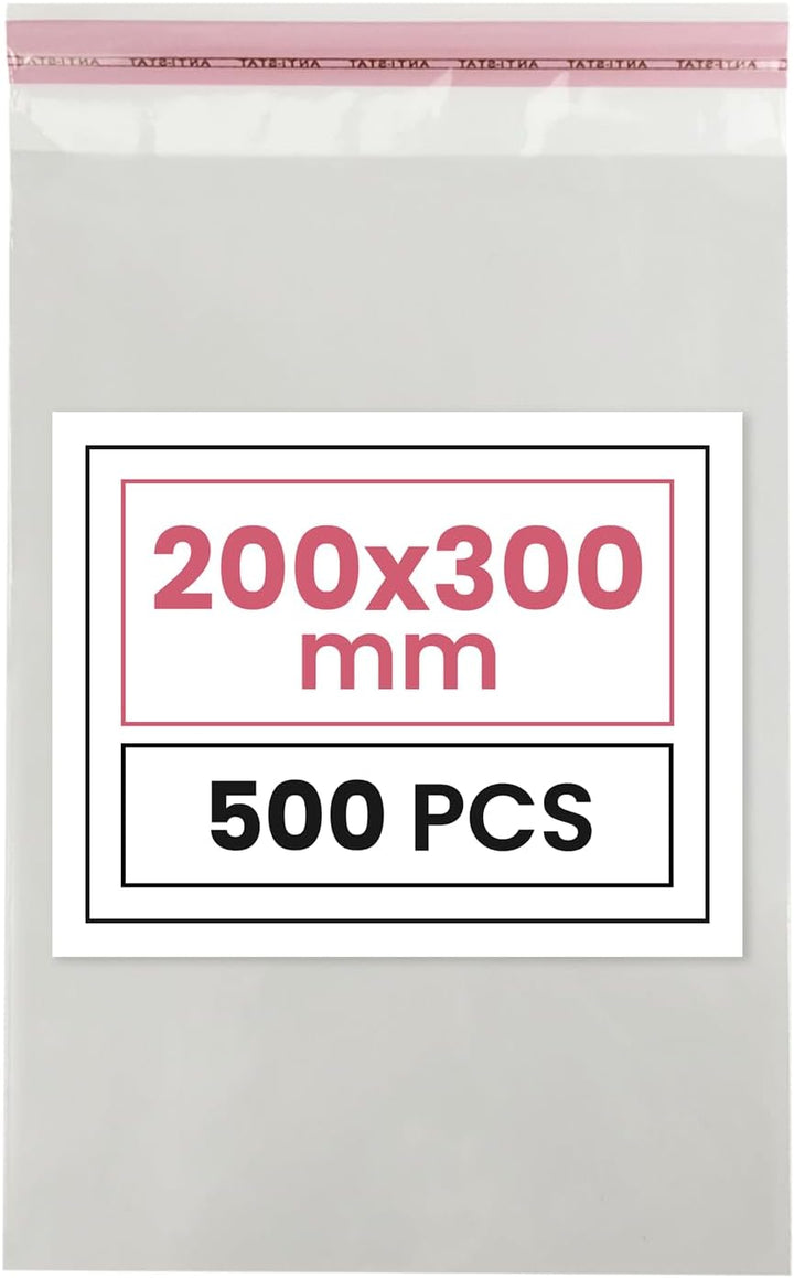 Netuno 500 Flachbeutel Hochglanz 20x30 cm mit Klappe 3cm Peel & Seal PP Tütchen selbstklebend Plasti