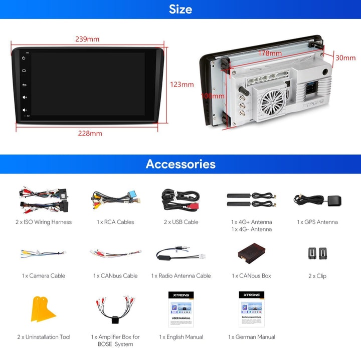 XTRONS Android 12 Autoradio mit Navi für Audi A3 S3 RS3,Snapdragon 665 Octa Core 6GB 128GB,Integrier
