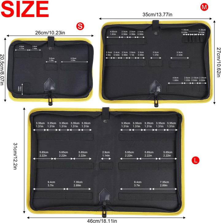 Andux Zone Werkzeugsätze Reissverschluss Aufbewahrungstasche für Werkzeugkoffer WJSNB-02 (Gelb,L) Ge
