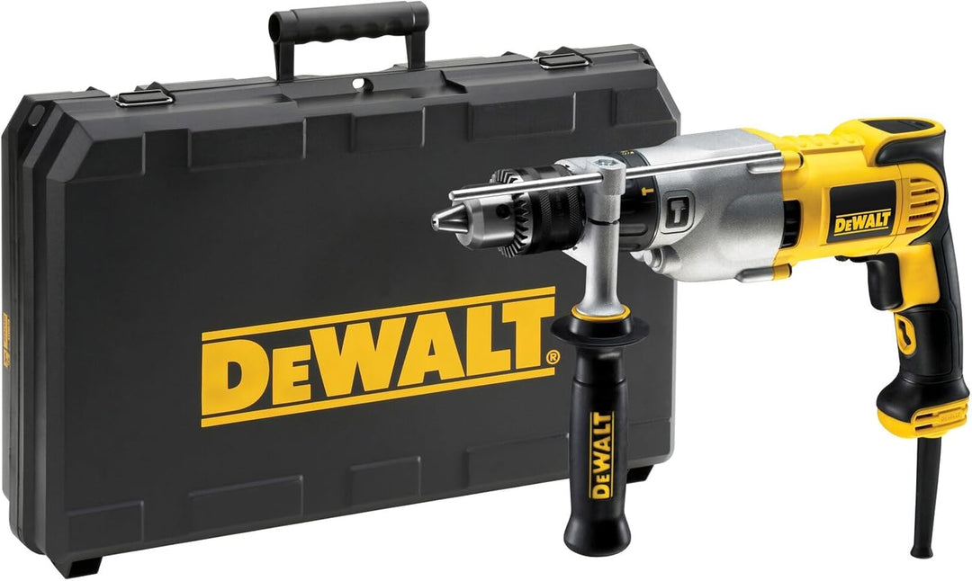 DeWalt Diamant-Bohrmaschine (1,300 Watt, zwei-Gang, extrem robust, 16 mm Vollmetall-Zahnkranzbohrfut