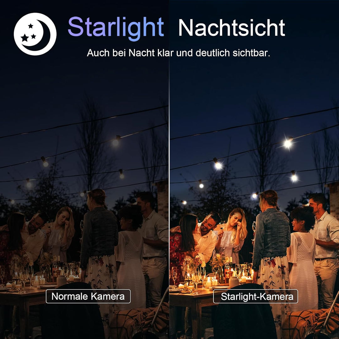 virtavo 2K Überwachungskamera Aussen Akku WLAN HD Kabellos Kamera, Nachtsicht WiFi Outdoor,aussen/in