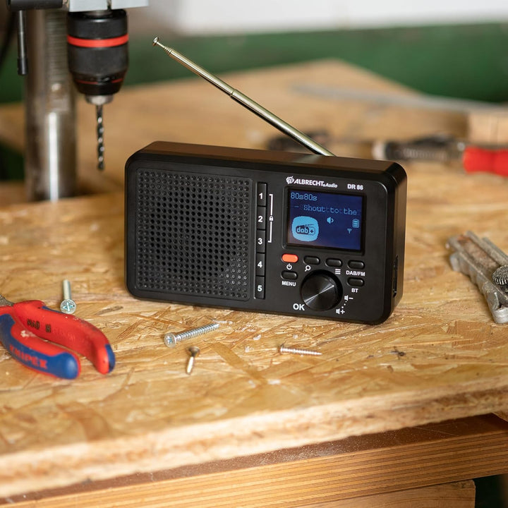 Albrecht DR 86 kleines Seniorenradio, 27861, DAB+/UKW, Musik Streaming, integrierter 2200mAh Akku, F