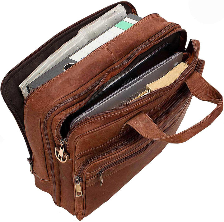 STILORD 'Leopold' XL Echtleder Aktentasche - der verbesserte Geheimtipp für Lehrerzimmer & Büro - Bu