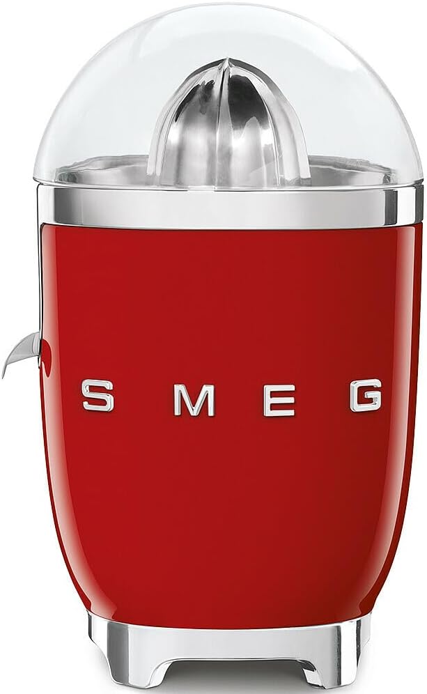 SMEG, Elektrische Zitruspresse CJF11RDEU, tropfsicherer Auslauf und Universalkegel, rutschfeste Stel