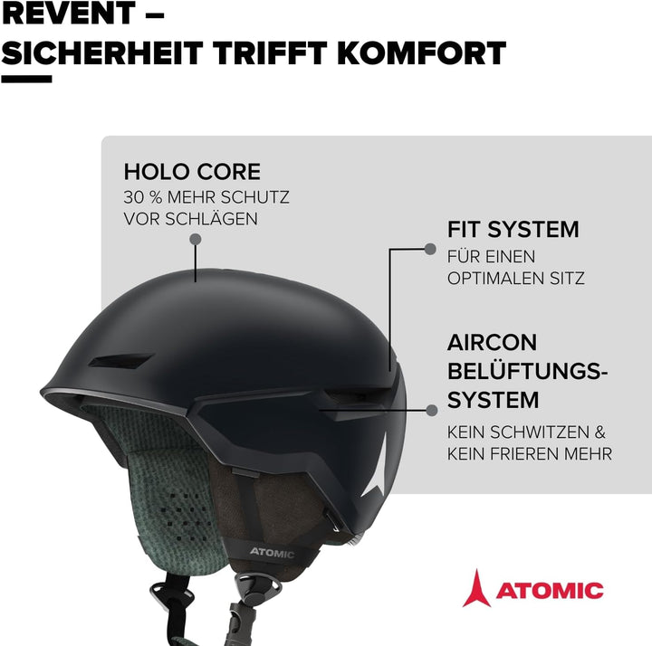 ATOMIC Revent Skihelm - Unisex für Erwachsene - Individuelle Passform für präzisen Sitz - Überlegene