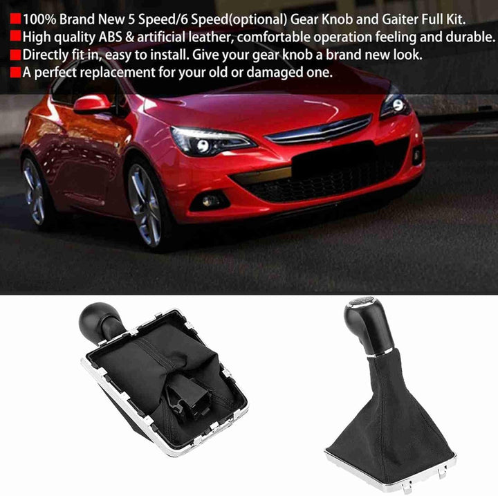 Schaltknauf Lederabdeckung, 5 Gang und 6 Gang Schaltknauf Gamasche Kofferraumabdeckung Ersatz für Op