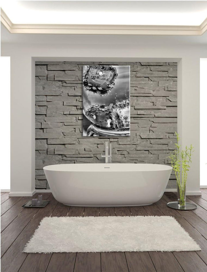 Pixxprint Würfel in Mineralwasser als Leinwandbild | Grösse: 100x70 | Wandbild| Kunstdruck | fertig