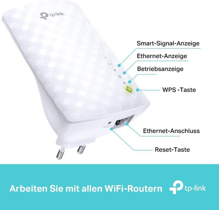 TP-Link WIFITL-RE200 (UE) - Blanc 433 Mbit/s 433 Mbit/s, 433 Mbit/s 433 Mbit/s