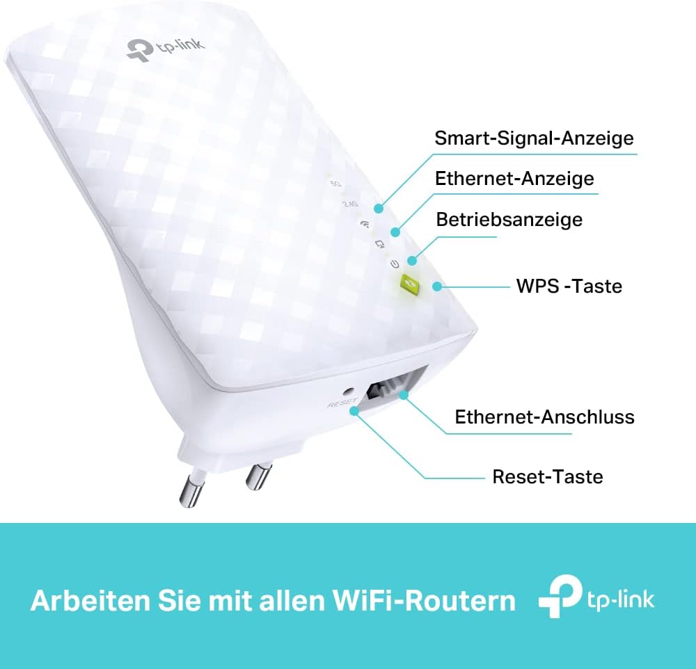 TP-Link WIFITL-RE200 (UE) - Blanc 433 Mbit/s 433 Mbit/s, 433 Mbit/s 433 Mbit/s