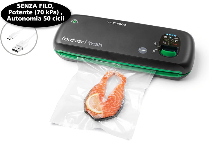 MACOM Forever Fresh VAC4000 Leistungsstarke schnurlose Vakuumiermaschine mit 28 cm Versiegelungsstab
