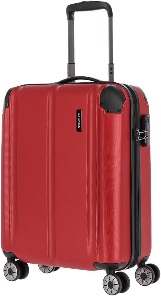 travelite 4-Rad Handgepäck Koffer erfüllt IATA Bordgepäckmass, Gepäck Serie City: Robuster Hartschal