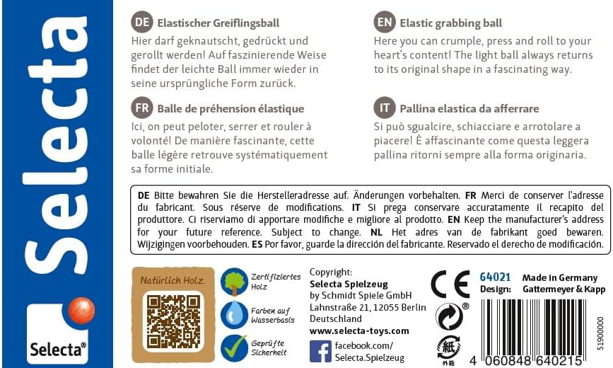 Selecta 64021, Sternentanz rosa, bellybutton, Greiflingsball, 11,5 cm, 1 Stück