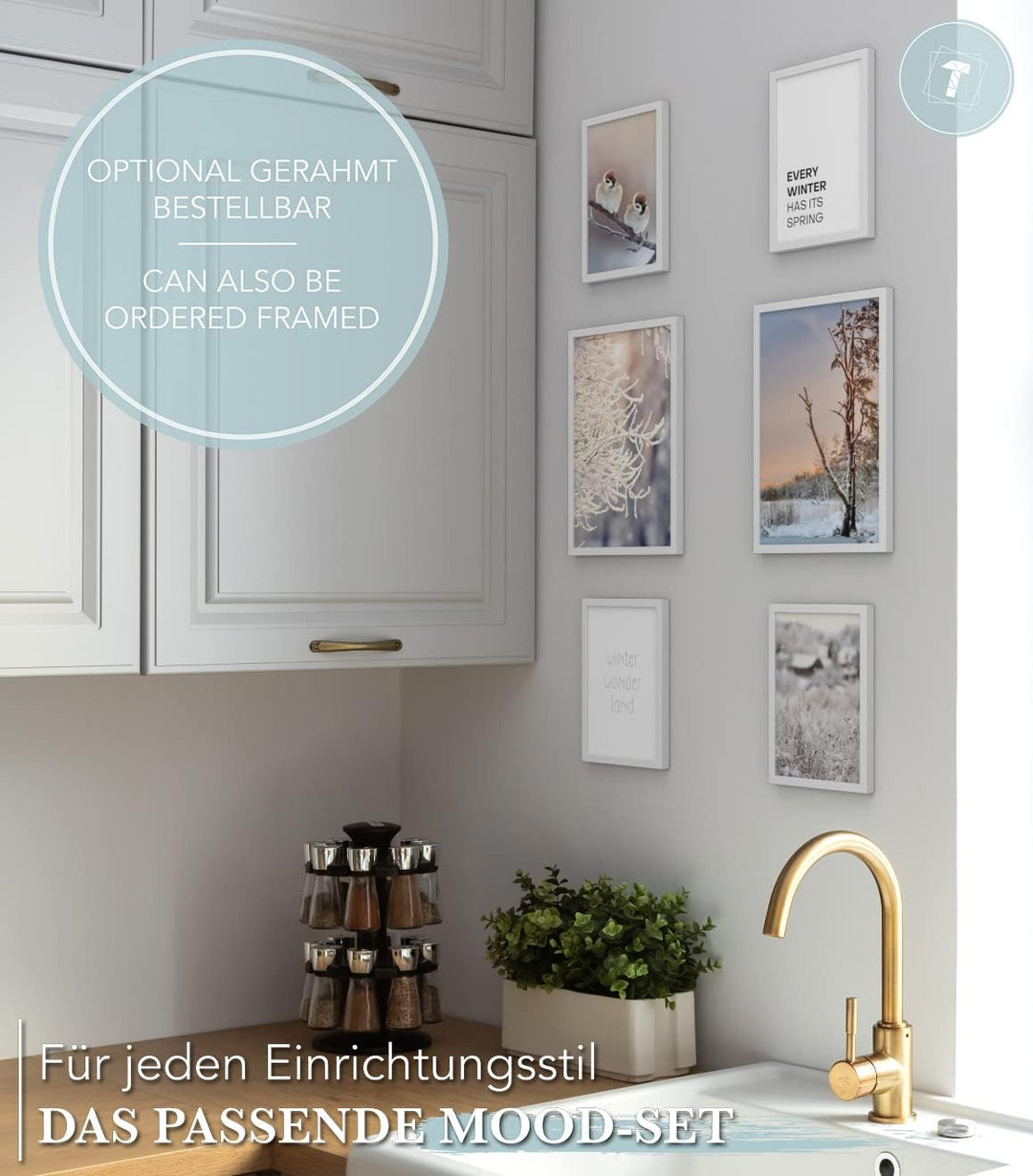 Papierschmiede® Mood Poster Set Winter Wonderland, Bilder Wohnzimmer Deko Schlafzimmer, 2x 30x40 cm