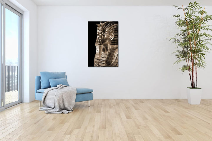 deyoli Tutanchamuns Totenmaske Format: 80x60 Effekt: Sepia als Leinwandbild, Motiv fertig gerahmt au