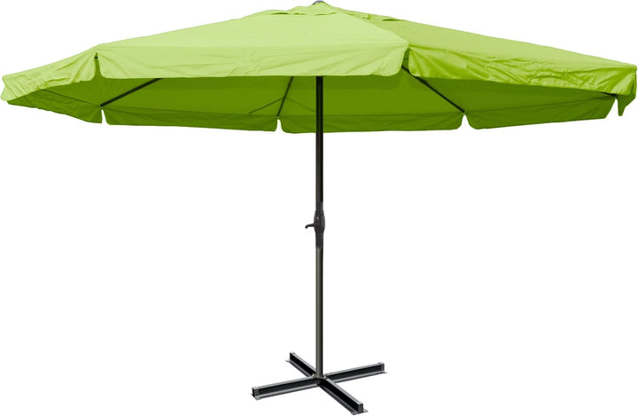 Sonnenschirm Meran Pro, Gastronomie Marktschirm mit Volant Ø 5m Polyester/Alu 28kg ohne Ständer grün