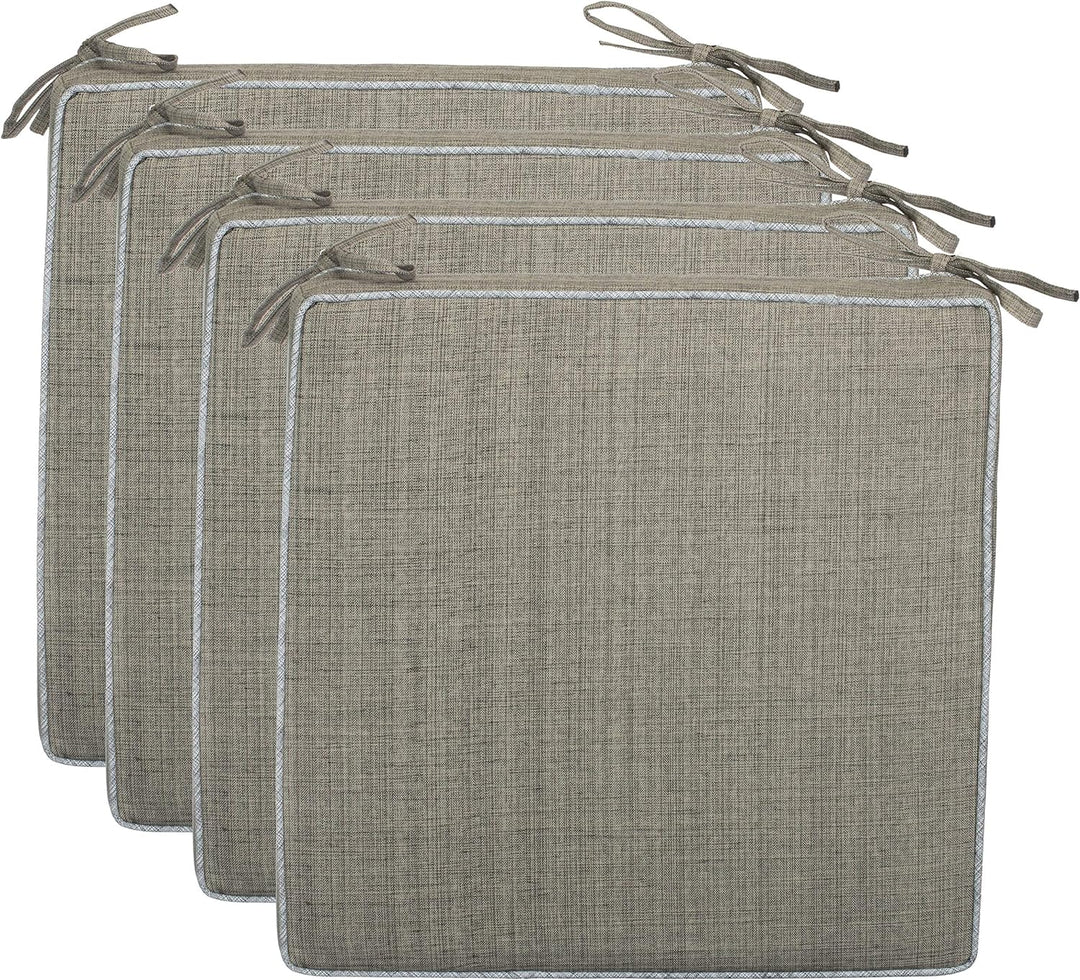 Brandsseller Outdoor Garten Sitzkissen Auflagen Kissen mit Paspel - Leinenoptik Uni - Schmutz- und W