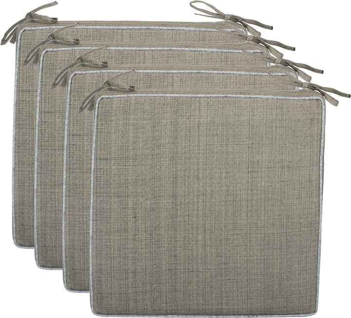 Brandsseller Outdoor Garten Sitzkissen Auflagen Kissen mit Paspel - Leinenoptik Uni - Schmutz- und W