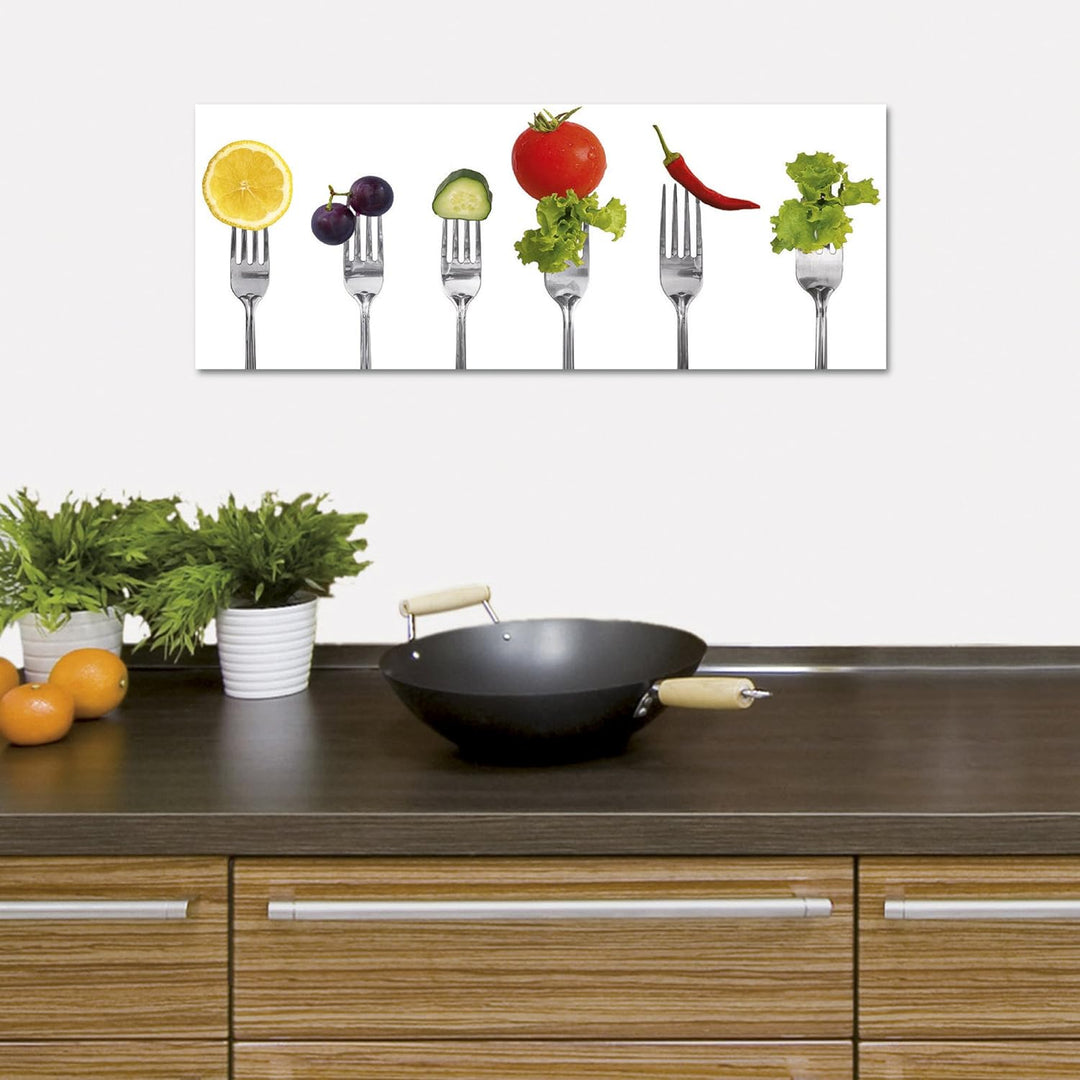 Eurographics DG-DT7022 Deco Glass 30 x 80 cm Glass Picture Pierced Vegetables, Dg-dt7022 Deco Glass
