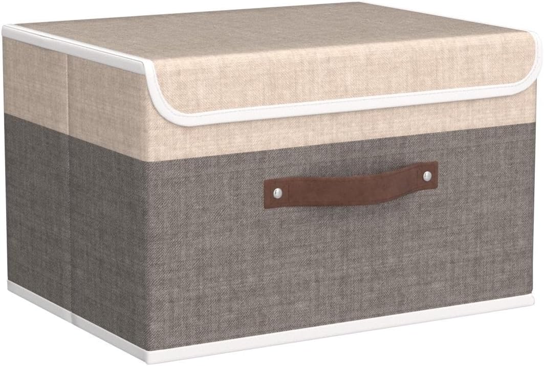 OUTBROS 3 Stück Aufbewahrungsboxen mit Deckel, 38 x 25 x 25 cm, faltbare Stoffboxen, Aufbewahrungskö