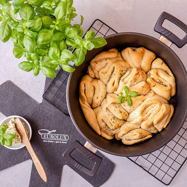 Eurolux Guss-Topf Ø 28 cm - ca. 8,5 Liter - grosser hoher Universal-Koch-Topf Aluguss mit Beschichtu