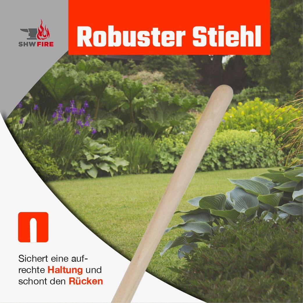 SHW-FIRE Hallenser Alu Flachrandschaufel, 130cm Stiel mit Stahlschutzkante - vielseitig einsetzbar