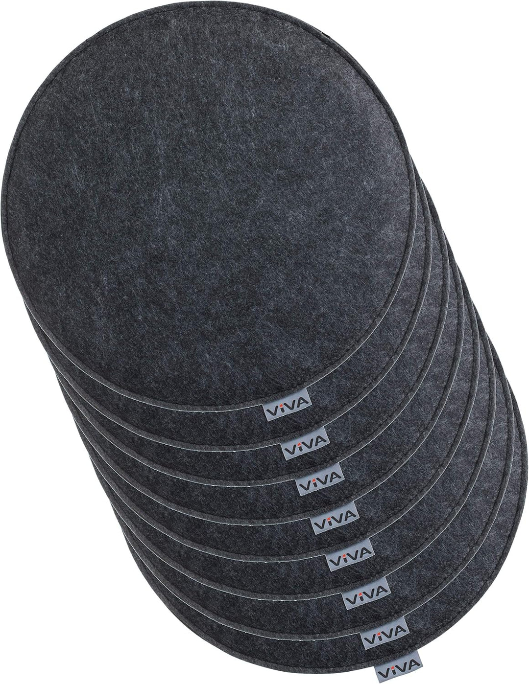 Brandsseller Sitzkissen Filz Rund Ø Stuhlkissen Sitzpolster Auflagen 8er-Set Anthrazit 8 Stück (1er