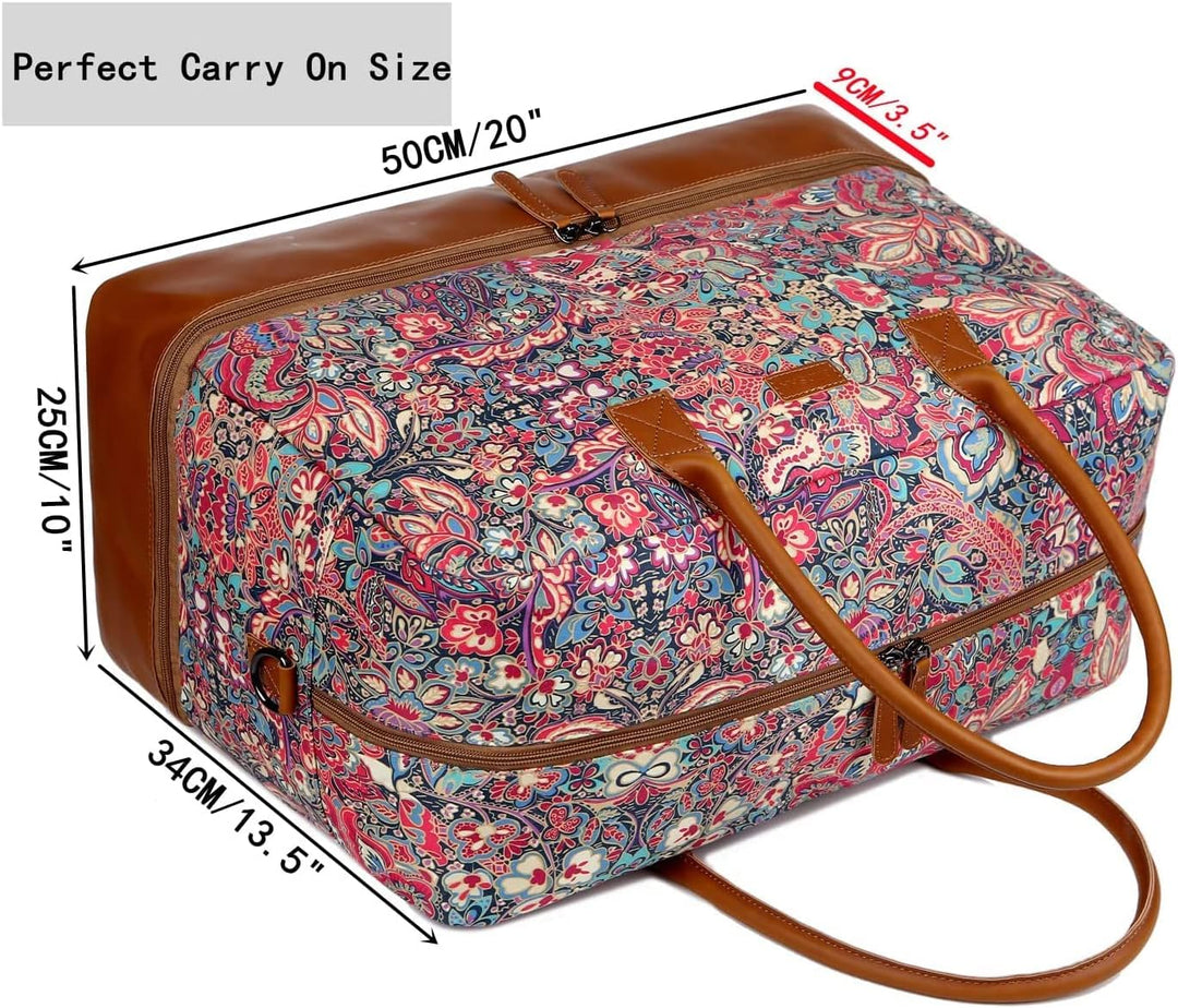 Travel Duffel Weekender Reisetasche Handgepäck Wochenendtasche mit Schuhfach für Damen HB-10 (HS), H