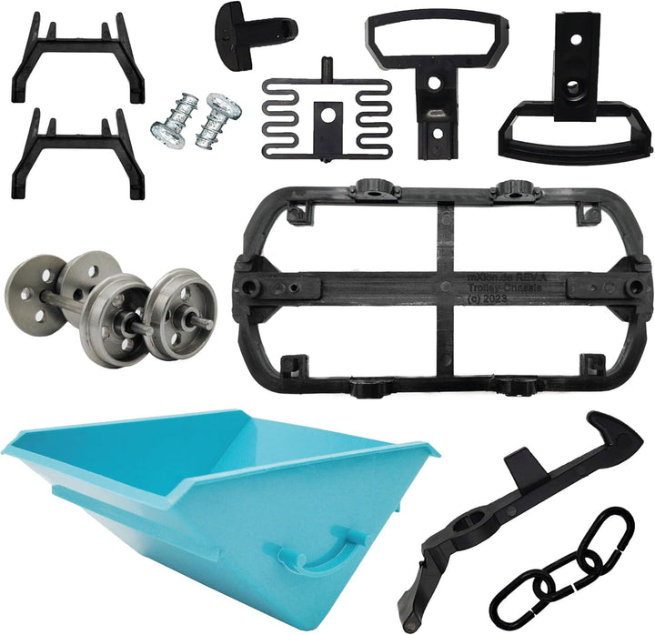 ML-Train 3er Set Kipplore Feldbahnwagen mintgrün Spur-G als Bausatz für Ihre Gartenbahn