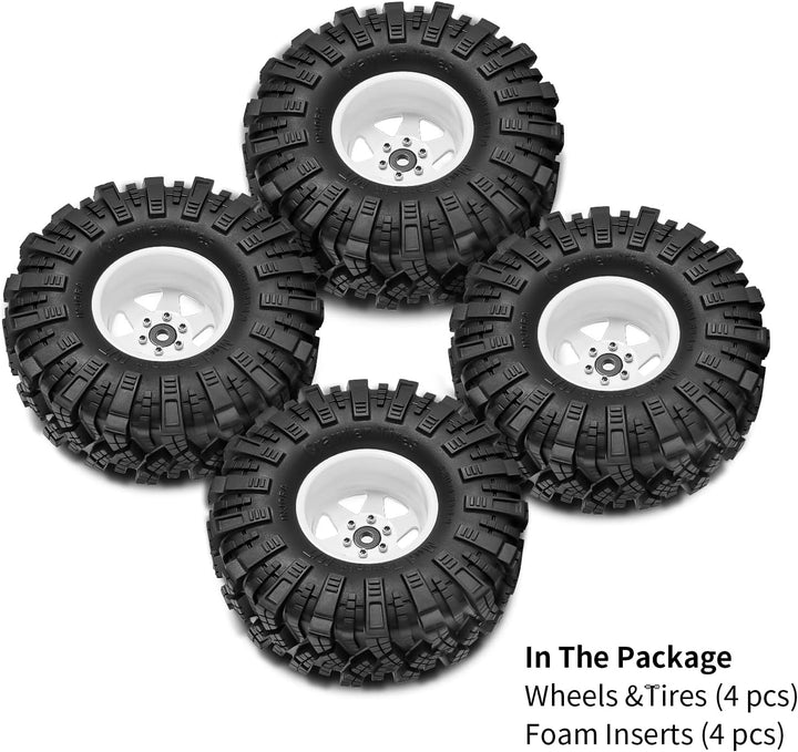 INJORA 1.9 Schlamm Reifen Sat Offset -8.9mm Beadlock Felge für 1/10 RC Crawler Auto Axial SCX10 9004