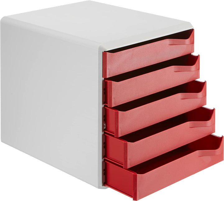 Leitz Post-Set mit 5 Schubladen, Schubladenset zur Aufbewahrung von Dokumenten und Büromaterialien,