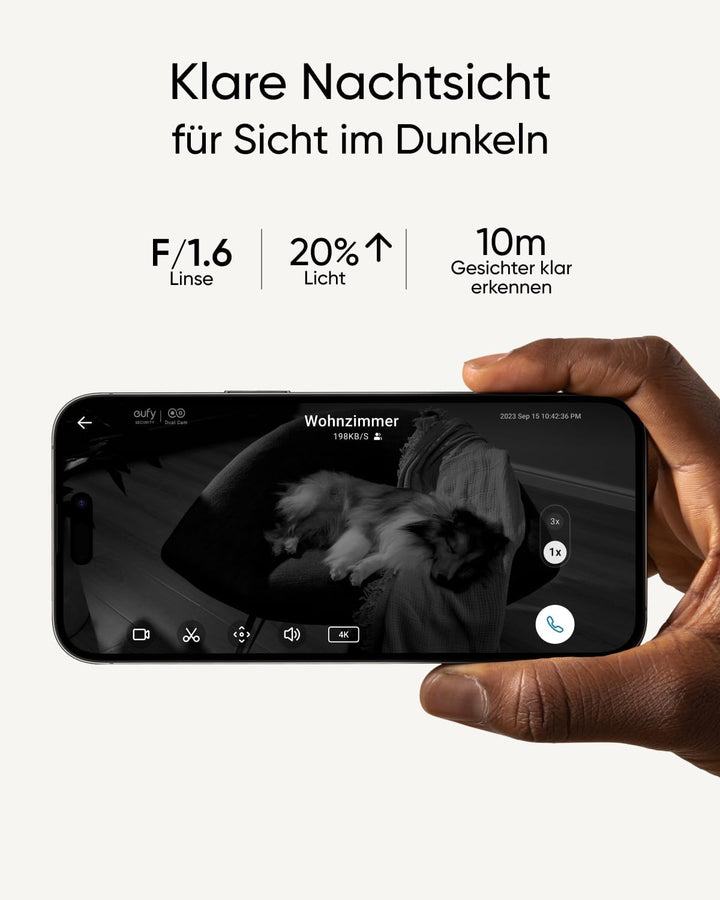 eufy Security Indoor Cam S350, Dual Kameras, 4K UHD Auflösung, Überwachungskamera mit 8× Zoom und 36