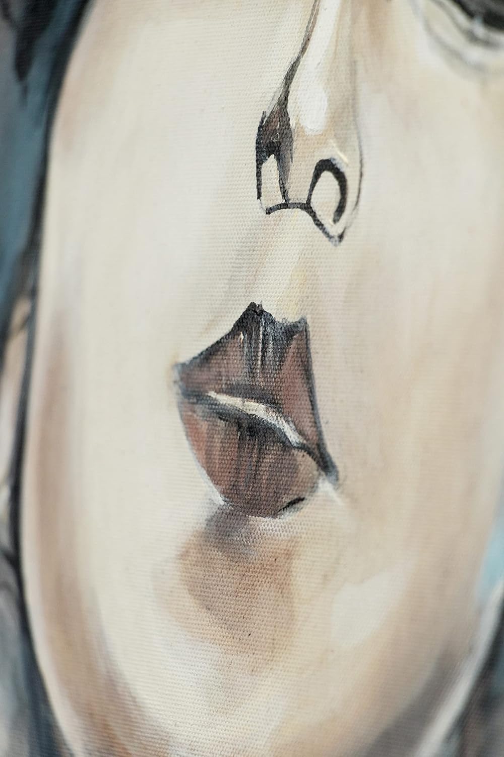 YS-Art XXL Abstrakt Acryl Gemälde auf Leinwand mit Rahmen Bridget handgemalte Wandbilder Wohnzimmer