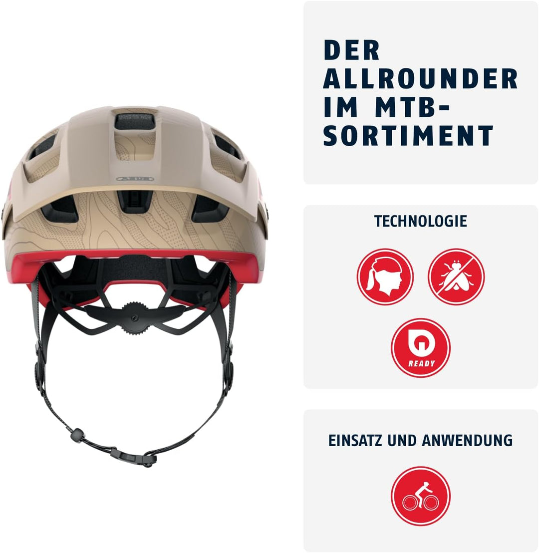 ABUS MTB-Helm MoDrop - robuster Fahrradhelm mit guter Belüftung für Mountainbiker - individuelle Pas