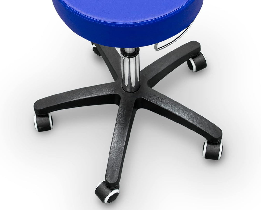 QUIRUMED Hocker mit Rollsockel und Handtuchhalter, weisse Farbe, Kunstleder, hochdichte Polsterung,