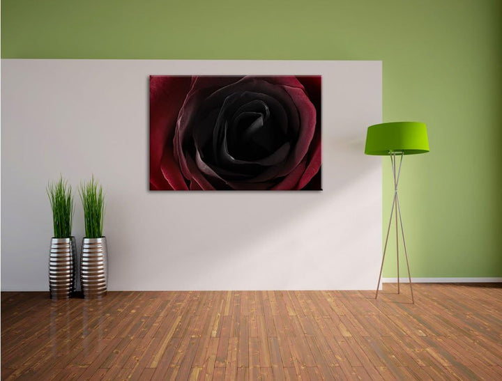 Rote Rose Schwarz/Weiss, Format: 100x70 auf Leinwand, XXL riesige Bilder fertig gerahmt mit Keilrahm