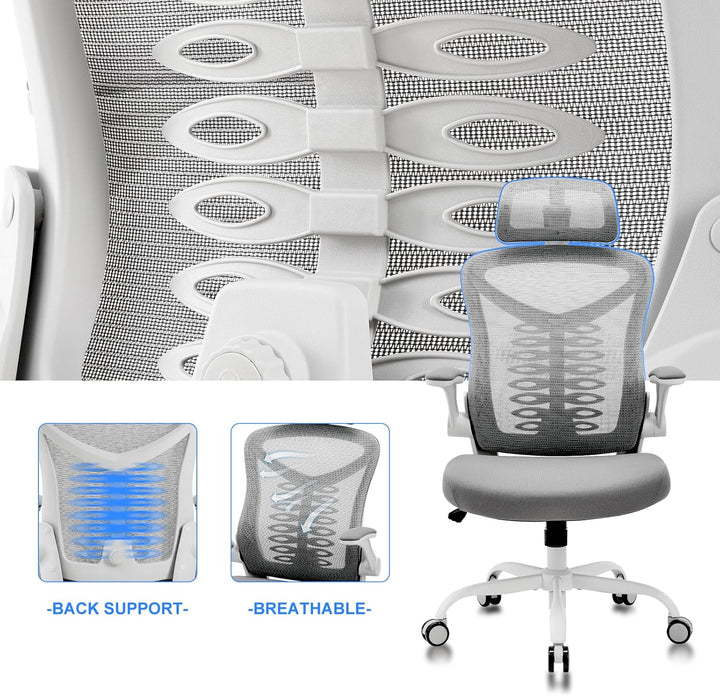 Bürostuhl Ergonomischer Computer-Verstellbarer Schreibtischstuhl, verstellbare Lendenwirbelstütze mi