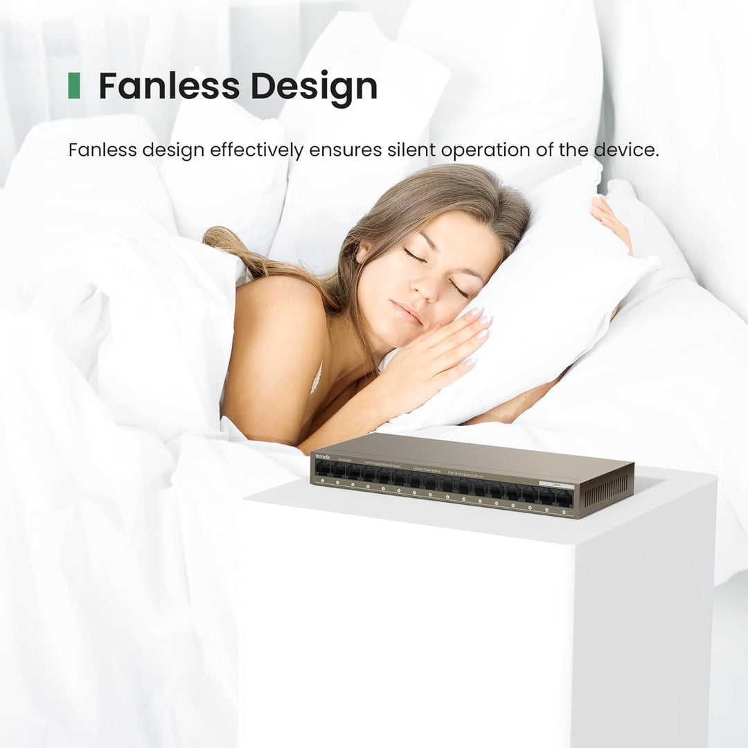 Tenda Netzwerk-Switch Innen für Überwachungskamera Aussen, Ethernet-Splitter, Plug & Play, lüfterlos