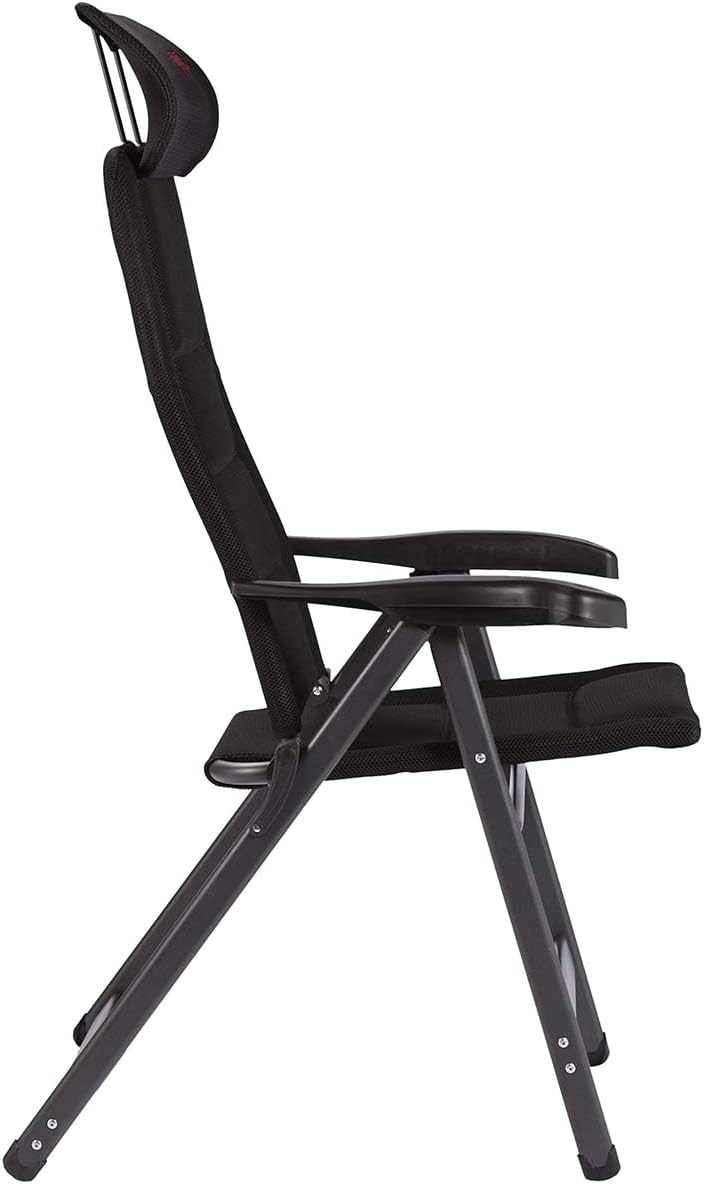 Crespo Gartenstuhl AP 240 Air Deluxe Compact Camping Liege Stuhl Klappstuhl Alu Schwarz, Schwarz