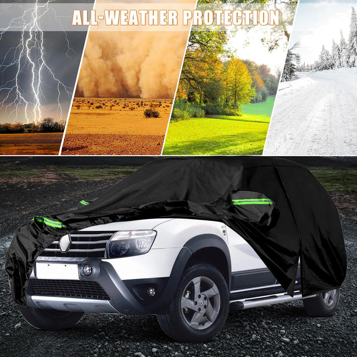 Autoabdeckung Passend für Dacia Duster 2010-2024, wasserdichte Vollgarage Autoplane mit Reissverschl