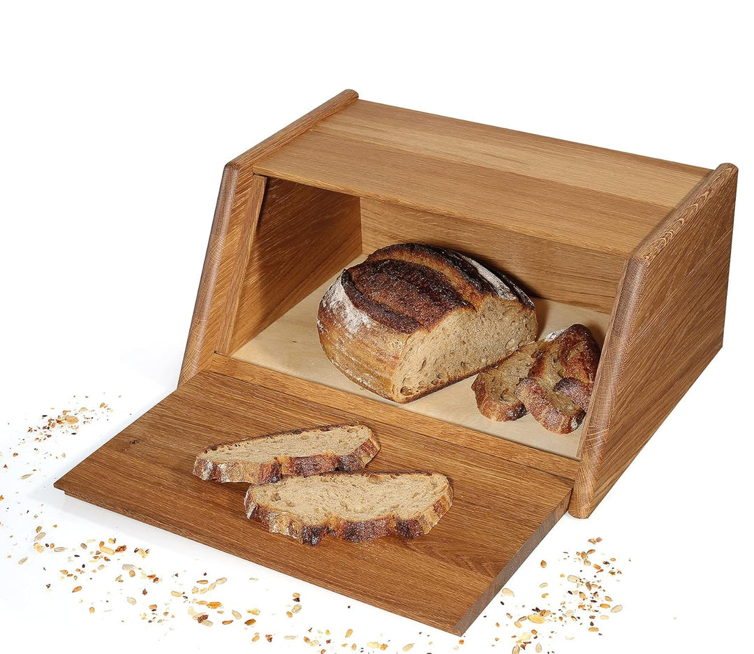 Zassenhaus Brotkasten Montana aus Eichenholz in der Farbe Braun, Masse: 40cm x 30cm x 18cm, 065053