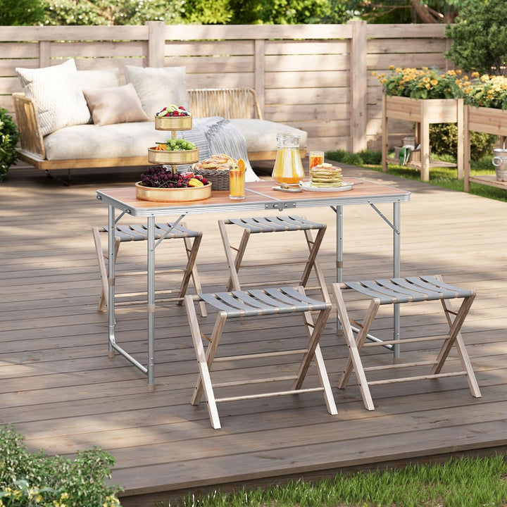 WOLTU Campingtisch Klapptisch Gartentisch Arbeitstisch Balkontisch höhenverstellbar Aluminium MDF He