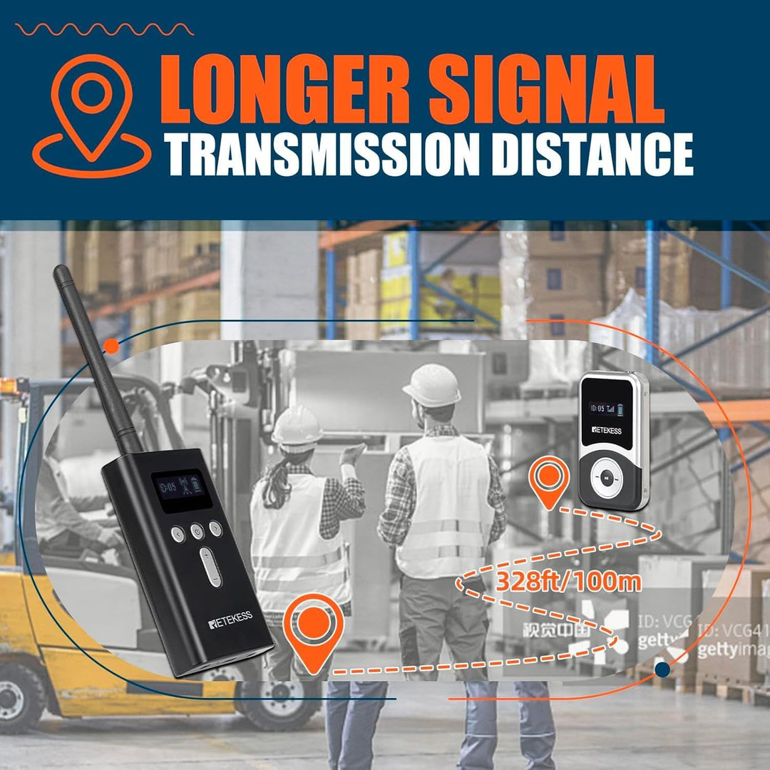 Retekess T130S Wireless Tour Guide System, 100m Drahtloses Reiseführersystem, Übersetzungssystem für