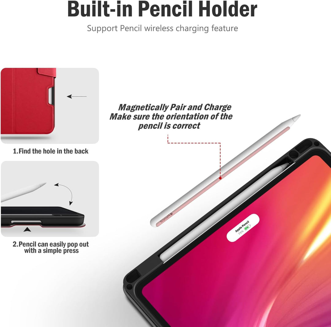 Antbox Hülle für iPad Pro 11 2022 (4. Generation)/2021(3. Gen)/2020(2. Gen)/2018 mit stifthalter App