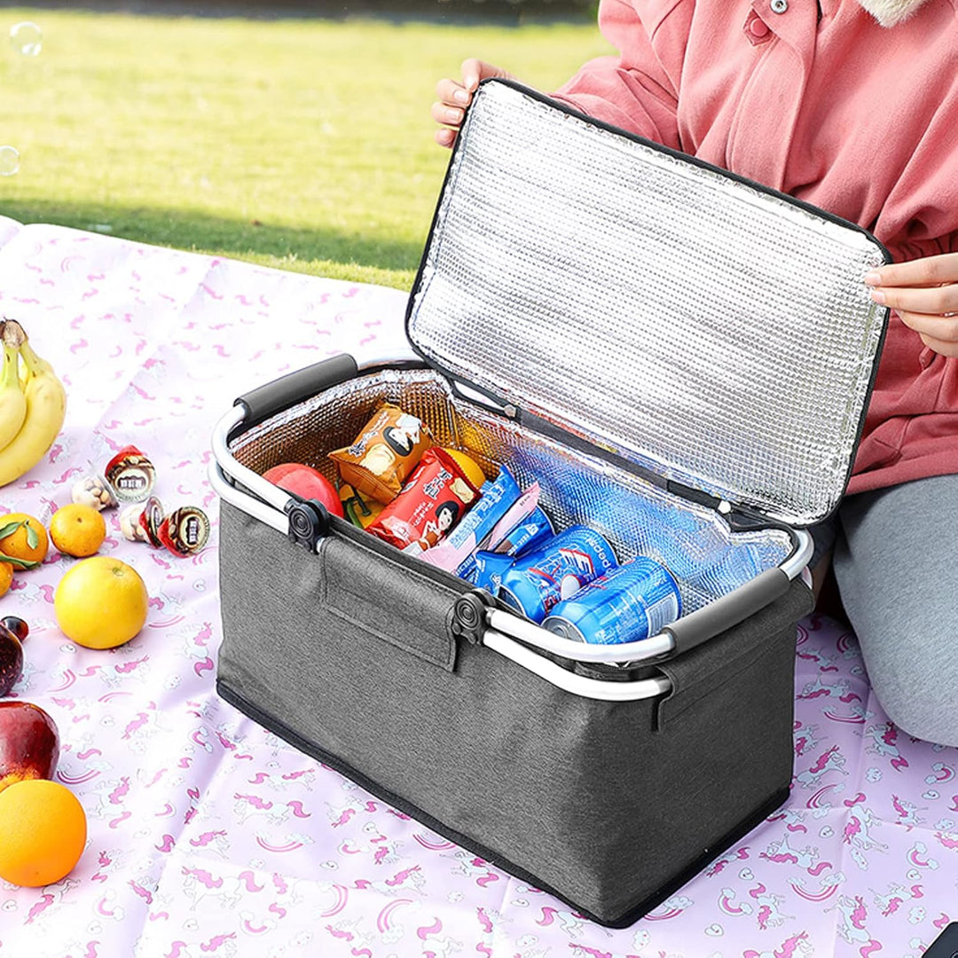 kyaoayo Picknickkorb Grosse, Kühltasche Einkaufskorb Lunchtasche Thermo,Frischtasche Thermotasche fü