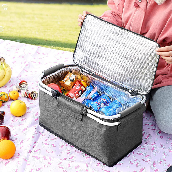 kyaoayo Picknickkorb Grosse, Kühltasche Einkaufskorb Lunchtasche Thermo,Frischtasche Thermotasche fü