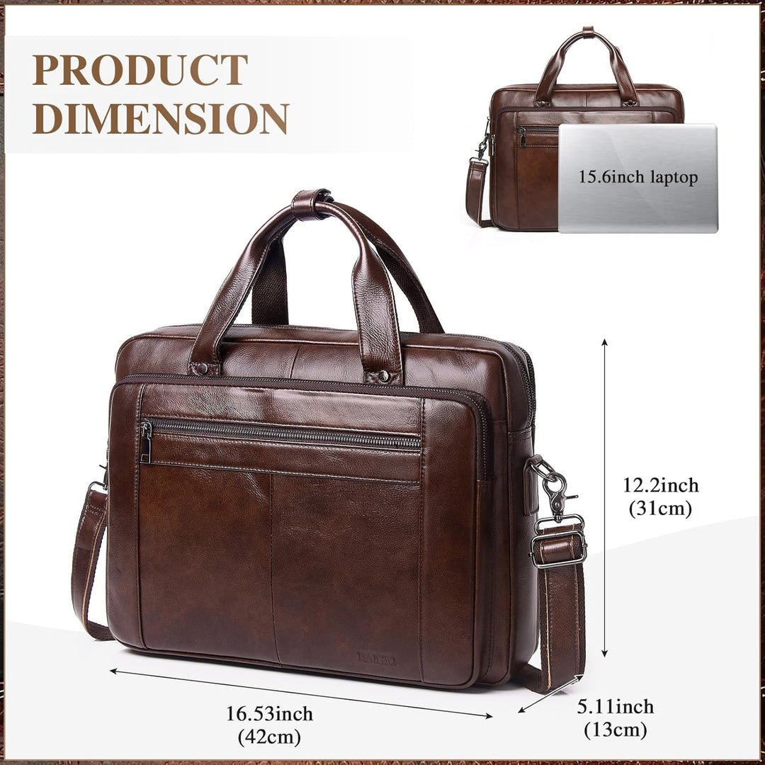 BAIGIO Herren Aktentasche Leder Laptoptasche Business Handtasche Gross Umhängetasche Vintage Lederta