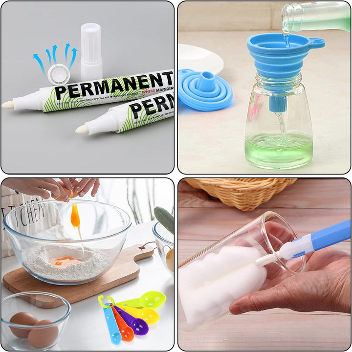 TWBEST Gewürzgläser 24er Set, Gewürzgläser Eckig mit Streueinsatz,120ml Gewürzdosen mit Bambusdeckel