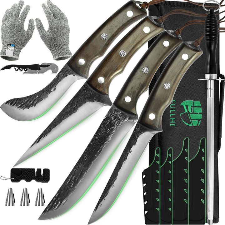 FULLHI 12pcs wood handle kitchen knife set (11pcs), 11pcs