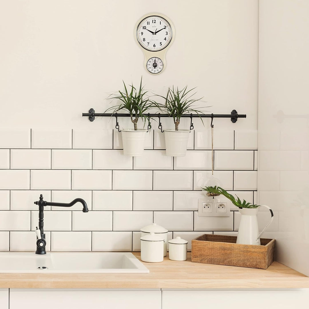 Acctim 21592 Kitchen Time Wanduhr, Cremefarben
